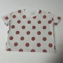 水玉模様 Tシャツ クリーム色
