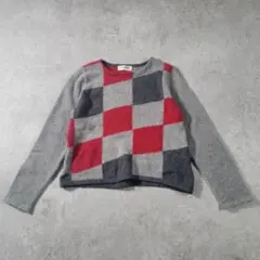 【美品】GEORGES RECH ジョルジュレッシュ チェック柄ニット 36のサムネイル