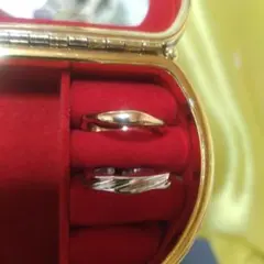 シンプルな曲線デザインリング2個セット