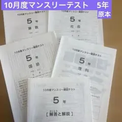 SAPIX サピックス 小学5年 10月度マンスリー確認テスト 4科目