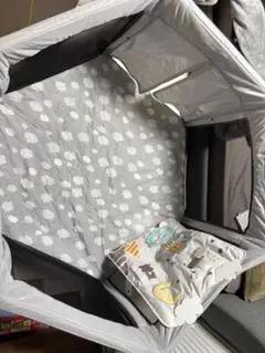 日本育児 グレー 雲模様 ベビーサークル