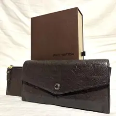 LOUIS VUITTON アンプラント レザー 長財布 ダークブラウン 713 - メルカリ