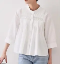 OPAQUE.CLIP / オペークドットクリップ　ピンタックフレアシャツ　M