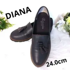 DIANA タッセルローファー ブラウン 厚底 ウェッジソール レザーのサムネイル