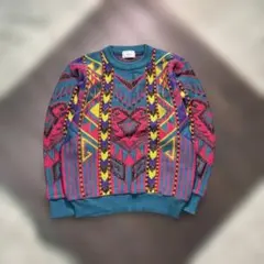 ★7AS9 Fierezza 幾何圖案針織衫 毛衣 滿版圖案 M 個性古著