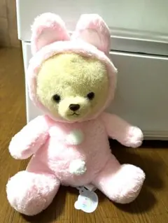 ぱじゃまのくまさん うさぎフード付きぬいぐるみ