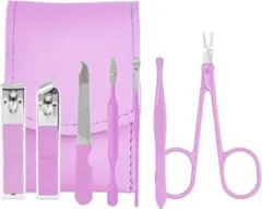 爪切りセット 7個マニキュアセット セルフケア 持ち運び ピンク
