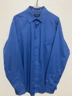 pierre cardin 青 長袖シャツ モダンフィット