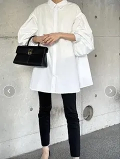 オーバーサイズ ホワイトシャツ バルーン袖