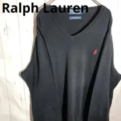 ラルフローレン☆激シブVネックニット☆刺繍ロゴ☆