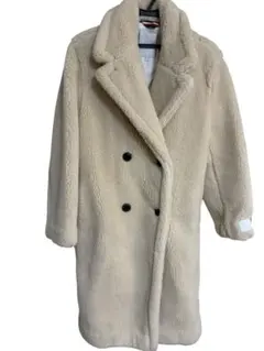 Tommy HILFIGERベージュ フリース ダブルブレストコート