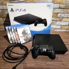 箱 ソフト付 PS4 本体 プレイステーション4 薄型 500GB 黒 ブラック