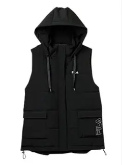 新品タグ FILA フィラ レディース 中綿ベスト M 黒 アウター ゴルフ