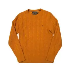 【極美品】TOMMY HILFIGER オレンジ ケーブルニット S