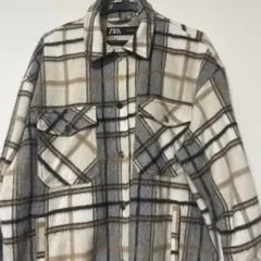 ZARA チェック柄 シャツジャケット EUR L