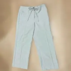 ライトグレー ワイドレッグパンツ ドローストリング