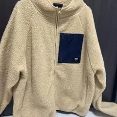 イ*カ様 VANS フリースジャケット L クリーム・ネイビー