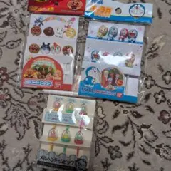 新品未使用☆アンパンマン、ドラえもん、キャラ弁グッズ ピックセット 3種セット