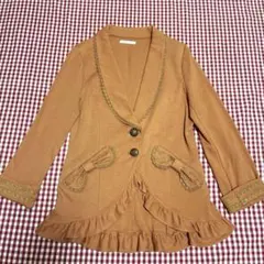 美品　axes femmアクシーズ　ライトブラウン フリルジャケット