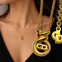 Dior ネックレス ツイストロゴ ロープチェーン ゴールド 45cm 236のサムネイル