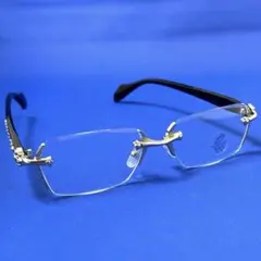 新品 メガネ クリア サングラス Y2K　リムレスサングラス