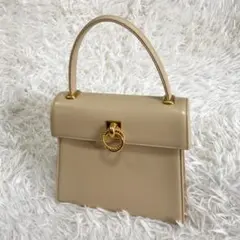 ジュンアシダ ハンドバッグ ブラウン ゴールド金具 レザー ショルダー 