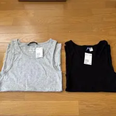 H&M タンクトップ 2枚　黒　グレー　サイズS