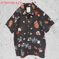 ポンチさま　ATTENTION & CO. 花柄 半袖シャツ 60 (美品)のサムネイル