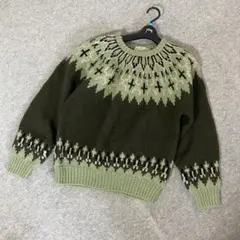 RAVE’S PER UOMO オリーブグリーン ノルディック柄ニットセーターM