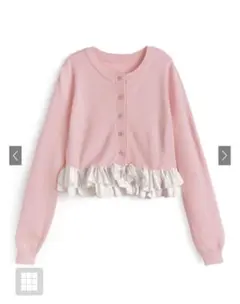 フリルドッキングニットカーディガン