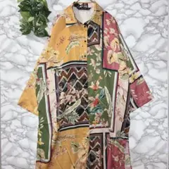 ZARA BASIC フラワープリント オーバーサイズワンピース 羽織り ザラ
