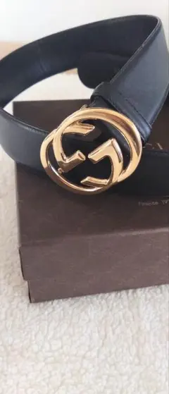 【GUCCI 】インターロッキング ゴールドバックル レディース 箱あり