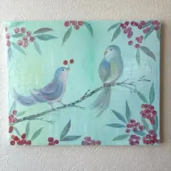 春のアート ウグイスと桜 20㎝角 - メルカリ