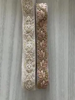 インド刺繍リボン　1.5m × 2種　Q