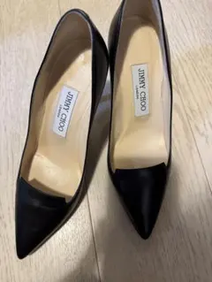 JIMMY CHOO ブラックレザー ハイヒール・パンプス　36