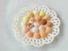 ミニチュアスイーツ アイス オレンジ 黄色 ハンドメイド フェイクスイーツ