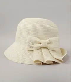 お値下げ済みです。CA4LA カシラ ハット BETTY3 リボン　麦わら帽子