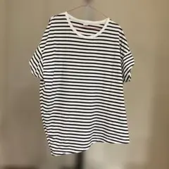 白黒ストライプ 半袖Tシャツのサムネイル