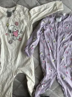 H&M スヌーピー柄ロンパース2点セット オーガニックコットン　86cm