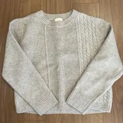 H&M ピンクグレー ケーブルニット セーター