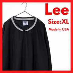 【美品】USA製古着　リー　ナイロン　プルオーバー　メンズ　ブラック　XLのサムネイル