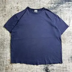 90's 00's 肉厚コットン 茄子紺 サンフェード Tシャツ 鬼フェード 90's 00's 肉厚コットン 茄子紺 サンフェード Tシャツ 鬼フェード