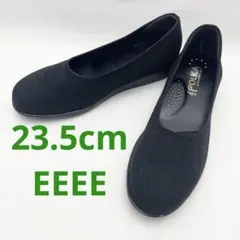 【未使用】23.5cm ストレッチパンプス ブラック EEEE 日本製のサムネイル