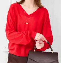 SLOBE IENA ウォッシャブルドルマンVネックプルオーバー