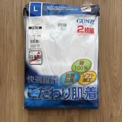 GUNZE グンゼ　こだわり肌着 半袖U首 2枚組 ホワイト Lサイズ