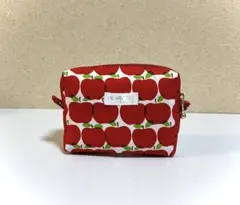 ファスナーポーチ　ハンドメイド　りんご　フルーツ柄