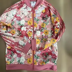アディダス サテン 花柄 アノラックパーカー ウィンドブレーカー