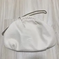 【美品】FURLA 2way 本革クラッチバッグ ショルダーバッグ レザー 白