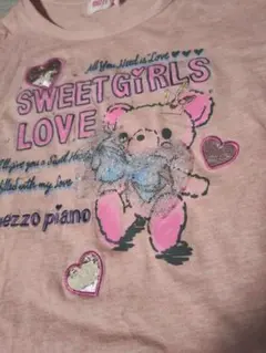 mezzo piano 長袖カットソーとデニムスカートセット 140cm くま♡