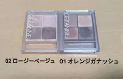 セザンヌ アイシャドウ 01 オレンジガナッシュ 02 ロージーベージュ